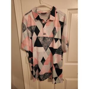 Yatta Mens Golf Polo Geometric XL
